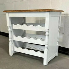 Large Oak Off White Painted Wine Cabinet |15 Bottles Wooden Wine Rack Table for sale  Shipping to South Africa