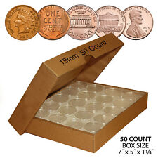 50 centavos herméticos de ajuste directo de 19 mm soporte cápsula para monedas centavos (cantidad: 50) con caja segunda mano  Embacar hacia Mexico