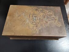 Used, Antique Bronze Humidor Box Coat of Arms, Silvercrest JBDS for sale  Shipping to South Africa