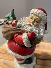 Santa Claus with Gift Bag Standing Figurine Decoration for Winter Holidays, EUC for sale  Shipping to South Africa