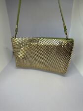 Bolsa de ombro feminina dourada metálica quadrada festa formal corrente coquetel com alça comprar usado  Enviando para Brazil