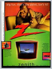 Zenith Big Screen 36" TV Set To Fit In The Corner 1997 Full Page Print Ad for sale  Shipping to South Africa