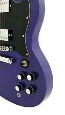 Guitarra elétrica Haze 271PU corpo sólido, H-H, roxa + bolsa gig grátis, cordas extras, usado comprar usado  Enviando para Brazil