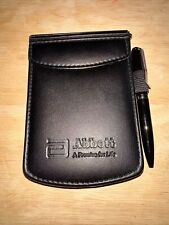 Leed's Black Faux Leather Mini Flip Notepad Holder Portfolio Folder W/Pen ABBOTT for sale  Shipping to South Africa