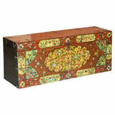 EXQUISTE HAND PAINTED ORIENTAL CHINESE LINEN TRUNK OR CHEST VERY DECORATIVE for sale  Shipping to South Africa