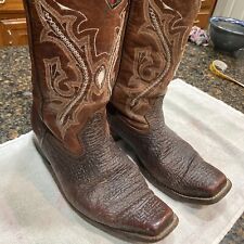 De Colección Auténticas Botas de Vaquero Mexicanas Cuero Marrón Puntera Cuadrada Botas Cofradia Talla 11 segunda mano  Embacar hacia Argentina