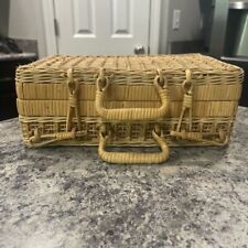 vintage wicker suitcase xl for sale  Gray
