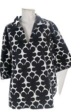 4633 Lesley Evers Coat Women's Black Clover Print Cotton Tunic XL for sale  Shipping to South Africa