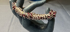 Silpada Sterling Silver Garnet Beaded Cha Cha Link Bracelet, used for sale  Shipping to Canada