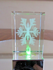 Cubo iluminado, FLOCO DE NEVE, vidro de cristal K9, cores alternadas, 4 x 4 x 8 cm comprar usado  Enviando para Brazil