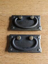 Pair of Antique Brass Kitchen Cabinet Door Handles Cupboard Drawer for sale  Shipping to South Africa