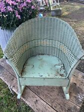 Antiguo asiento de metal Lloyd Wicker planta verde muñeca mecedora segunda mano  Embacar hacia Argentina