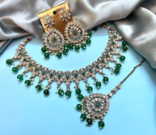 Indian Bollywood Gold Plated Kundan Choker Bridal Necklace Earrings Jewelry Set for sale  Shipping to South Africa