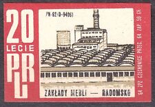 POLAND 1964 Matchbox Label Z#547 II, 20th PRL - Furniture Factory, Radomsko na sprzedaż  PL