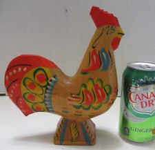 Used, Vintage Dala Rooster Nils Olsson Akta Dalahemslojd  8 " Tall Decorated Nat. Wood for sale  Shipping to South Africa