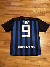 Camiseta deportiva de fútbol Icardi Inter Milan Mauro # 9 talla mediana azul Italia, usado segunda mano  Embacar hacia Mexico