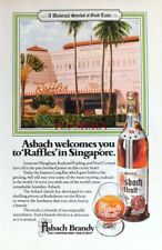ASBACH URALT Brandy Advert (RAFFLES HOTEL, Singapore) : Original 1981 PRINT AD for sale  Shipping to South Africa