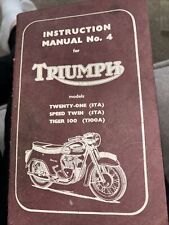 Triumph instruction manual for sale  COVENTRY