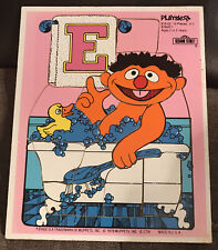 Vintage ~ Playskool Wooden Puzzle  ~ Sesame Street~ Ernie In Bath~ 12 Pc~ 315-22, used for sale  Decatur