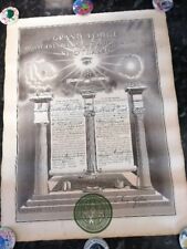 Masonic Grand Lodge of Scotland Antique 1943 Master Mason Certificate XX# 2 N, used for sale  Shipping to South Africa