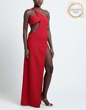 RRP€1585 MONOT Evening Dress US2 UK6 IT38 XS Red Cut Out High Slit One Shoulder for sale  Shipping to South Africa