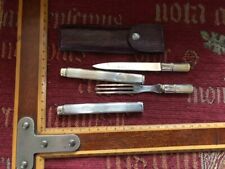 couteau fourchette necessaire de voyage rare ancien antique knife fork + etui comprar usado  Enviando para Brazil