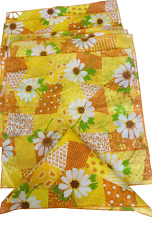 De colección años 70 servilleta de tela retro hippie kitsch floral amarillo, naranja, margarita conjunto 7 segunda mano  Embacar hacia Argentina