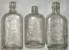 Used, Great Lot of 3 Embossed Whisky Flasks 1900 Minnesota Midwest Saloon Bottles USA for sale  Shipping to South Africa