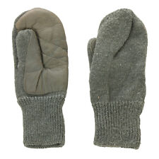Swiss Army Winter Knitted Wool Mitts Grey Mittens with Leather Palm Area Grade 1 for sale  SPALDING