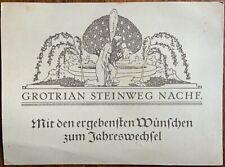 1920s Great Grotrian Steinweg Nachf Greeting Card Pianos  , used for sale  Shipping to South Africa