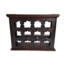 Wine Rack Wood Carved Countertop Hanging Spanish Craftsman Style 24"x20" Mexico, used for sale  Shipping to South Africa