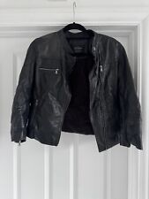 zara leather sleeve coat for sale  LONDON