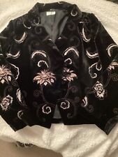 Black velvet embroidered for sale  HORSHAM