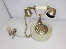 Antiguo teléfono italiano ónix de Pakistán esfera genuina disco retro en mármol y latón segunda mano  Embacar hacia Mexico