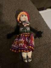 Boneca de arte popular peruana vintage em perfeito estado feminina com pano artesanal infantil 9"" comprar usado  Enviando para Brazil