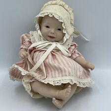 Vintage Dianna Effner Infant Porcelain Doll In  Dress & Bonnet 1994 10” Freckles for sale  Shipping to Canada