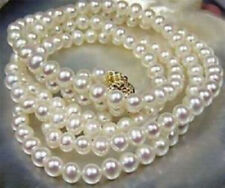 Hermoso Collar de Perlas Cultivadas Akoya Blanco Natural 14-48"" 6-7/7-8/8-9/9-10 mm, usado segunda mano  Embacar hacia Argentina