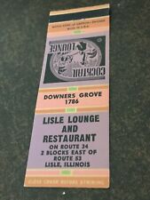 Used, Vintage Illinois Matchbook: “Lisle Lounge And Restaurant” Lisle, IL for sale  Shipping to South Africa