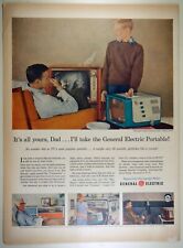 Anuncio impreso vintage 1956 de televisión portátil eléctrica general pg completo segunda mano  Embacar hacia Argentina