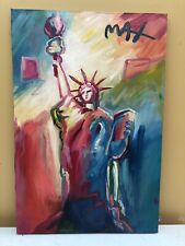 Peter Max vintage oil painting hand signed Canvas for sale  Shipping to Canada