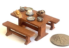 A  1:48"  SCALE  HANDMADE WOOD OUTDOOR PICNIC TABLE for sale  Shipping to South Africa