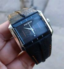Relógio de quartzo masculino POLICE estojo retangular 40 mm pulseira de couro preto 9,5" comprar usado  Enviando para Brazil
