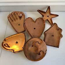 Vintage Martha Stewart by Mail Large Copper Cookie Cutters Lot Heart Moon Star for sale  Cary