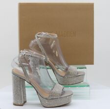 STEVE MADDEN LESSA RHINESTONE WOMENS HEELS SILVER RRP £130 T for sale  Shipping to South Africa