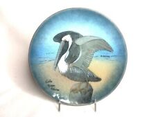 M Ratcliff 6” Enamel on Copper Plate Pelican Bird Artist Signed & Titled Mint, used for sale  Shipping to South Africa