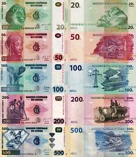 CONGO - Lotto 5 banconote 20/50/100/200/500 francs FDS - UNC na sprzedaż  Wysyłka do Poland