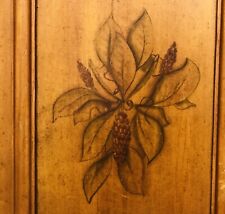 Arte Magnolia - Hojas/Vainas pintadas en panel de puerta de pino hermoso en caballete o pared segunda mano  Embacar hacia Argentina