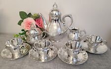 Used, Beautiful Vintage Tea Set Porcelain  Silver Colored, Made Japan for sale  Shipping to South Africa