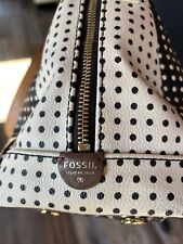 Fossil Sydney Satchel duffle  Polka Dot Black White Handbag Bag Purse LAST LIST for sale  Shipping to South Africa