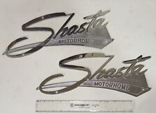 Used, 2 Vintage Shasta Emblem Chromed Metal Camper Motorhome Trailer PAIR for sale  Shipping to South Africa